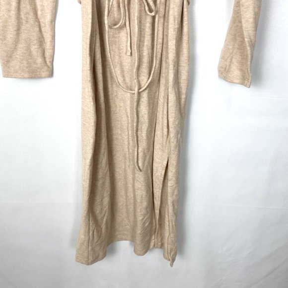 Vince Long Sleeve Mock Neck Knit Turtleneck Midi Sweater Dress Marzipan - Picture 5 of 10